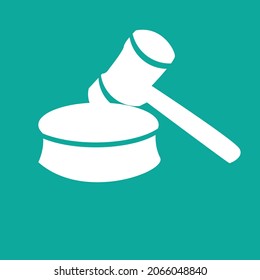 simple vector design of a hammer icon in court or court