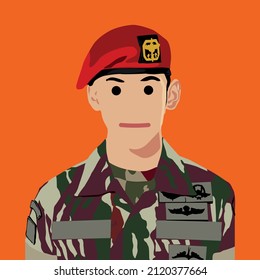 diseño simple de vectores del ejército indonesio de fuerzas especiales