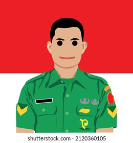 simple vector design of an indonesian soldier