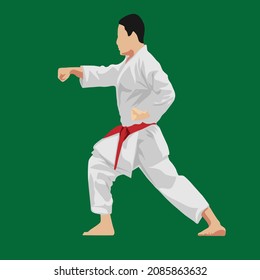 simple vector design of a karate man