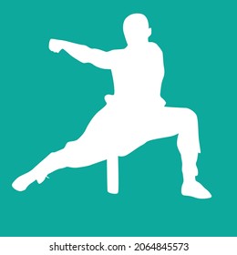 simple vector design a kung fu martial arts