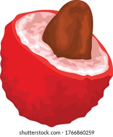 Simple Vector Design of Lychee Fruit in Red