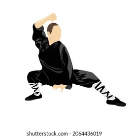 diseño simple de vector de un hombre que es bueno en kung fu