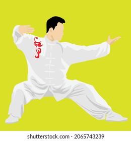 simple vector design of a man's kung fu martial arts