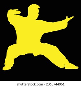 simple vector design of a man's kung fu martial arts