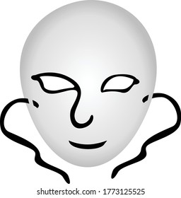 Simple Vector Design of Mask in White and Black
