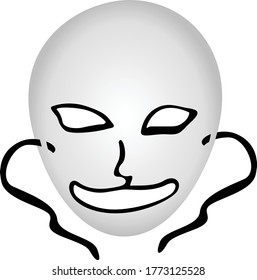 Simple Vector Design of Mask in White and Black