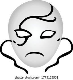 Simple Vector Design of Mask in White and Black