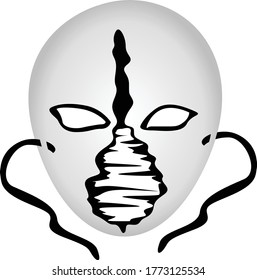 Simple Vector Design of Mask in White and Black