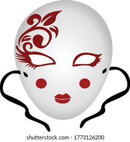 Simple Vector Design of Mask in White and Black