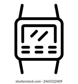 Simple vector design of a metro icon, isolated on a white background, suitable for transportation themes
