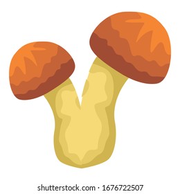 Diseño vectorial simple de hongos en naranja