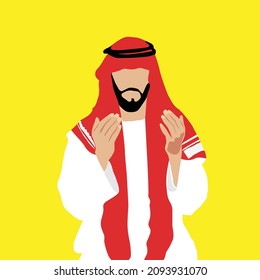 simple vector design of a muslim praying to god