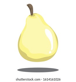 Simple Vector Design of a Pear in Yellow