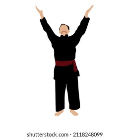 simple vector design of a person doing martial arts