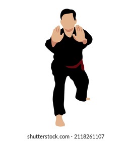 simple vector design of a person doing martial arts