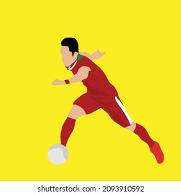 a simple vector design of a person playing football