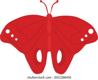 diseño simple vectorial de una mariposa roja