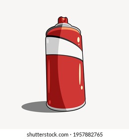 Simple Vector Design Of Red Spray Paint