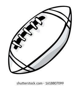 Simple Vector Design of a Rugby Ball in White