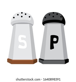 Simple Vector Design of a Salt Shaker in Brown, Black and White