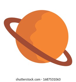 Simple Vector Design of a Saturnus in Orange