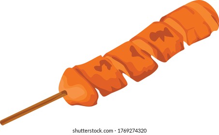 Simple Vector Design of Sausage in Orange