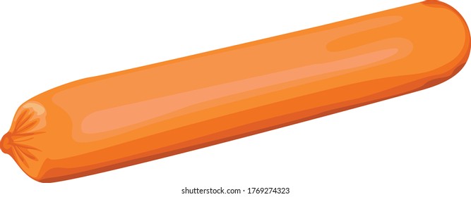 Diseño vectorial simple de la salchicha en naranja