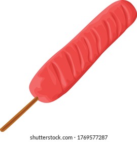 Simple Vector Design of Sausage in Red