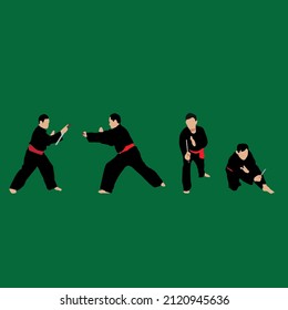 simple vector design of self-defense using an original machete from Indonesia