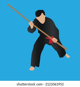 simple vector design of self-defense using original Indonesian toya