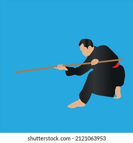 simple vector design of self-defense using original Indonesian toya