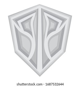 Simple Vector Design of a Shield in Silver