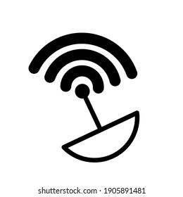 Simple vector design of signal and satellite dish on white background