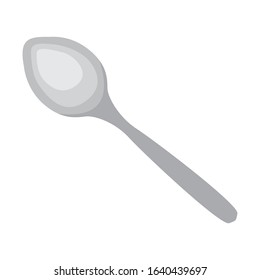 Simple Vector Design of a Spoon in Silver