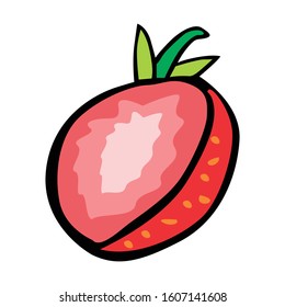 Simple Vector Design of Strawberry in Red