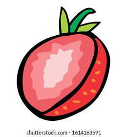 Simple Vector Design of a Strawberry in Red