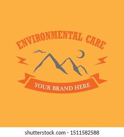 simple vector design themed with environmental care, yellow background