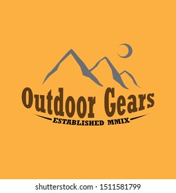 Simple vector design themed outdoor gear, yellow background