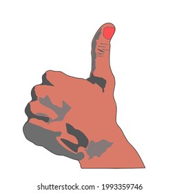 The simple vector design of the thumbs up icon is suitable for use as a logo design, icon, like sign