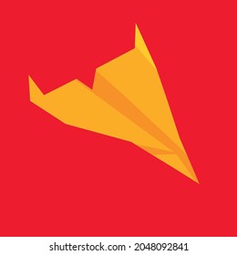 simple vector design of toy airplane made of paper