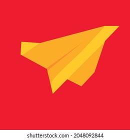 simple vector design of toy airplane made of paper