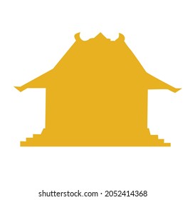 simple vector design of traditional Indonesian house