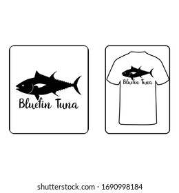 Simple Vector Design of a Tuna in Black for Shirt