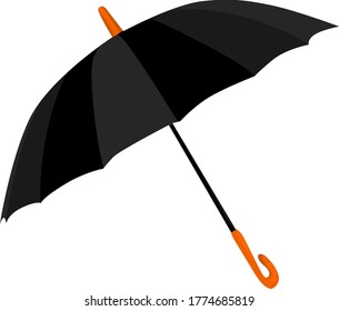 Simple Vector Design of Umbrella in Black