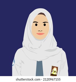 diseño simple vectorial de un muy hermoso estudiante de secundaria con hijab