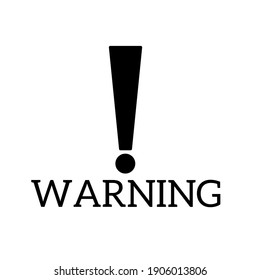 simple vector design of warning icon on white background