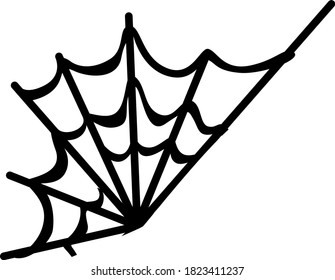 Simple Vector Design of a Web in Black