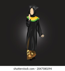 einfaches Vektordesign von Frau in Graduierenkleid
