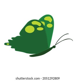 simple vector design of a yellow green butterfly